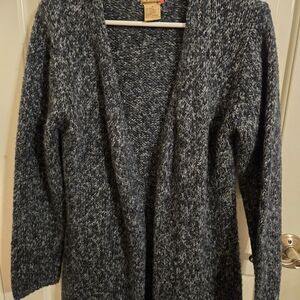 Ami Textured Blue & Gray Cardigan Sweater